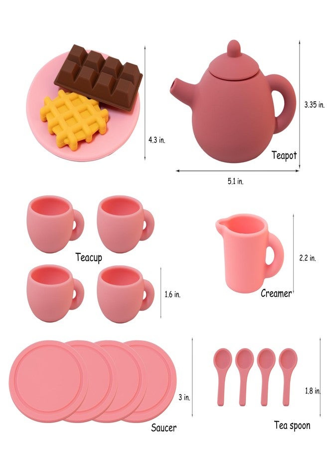 EHR Silicone Tea Set for Toddlers,Play Tea Party Set,A Cute Pink Outfit Suitable for Toddler Girl - Image 2